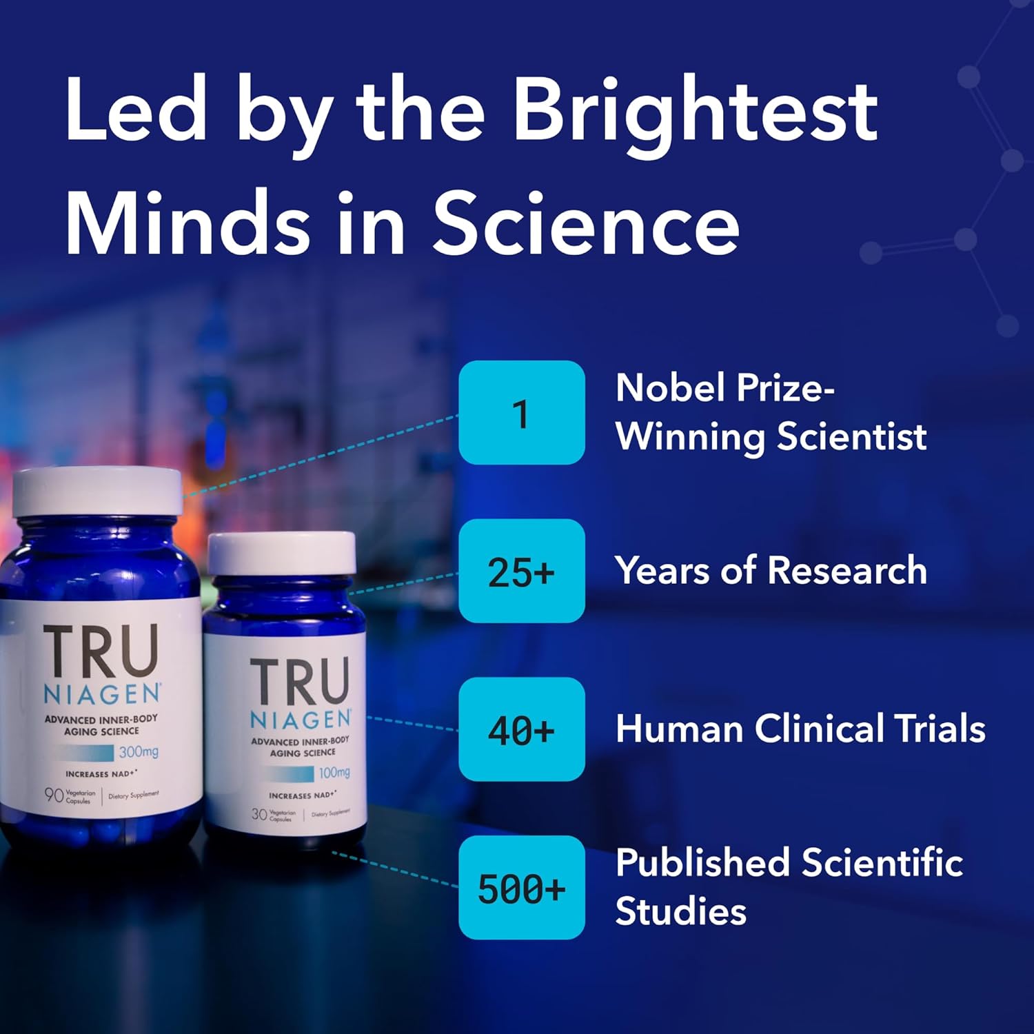 TRU NIAGEN Patented NAD+ Supplement for Anti Aging and Cell Regeneration, 300 mg Niagen, 30 Servings