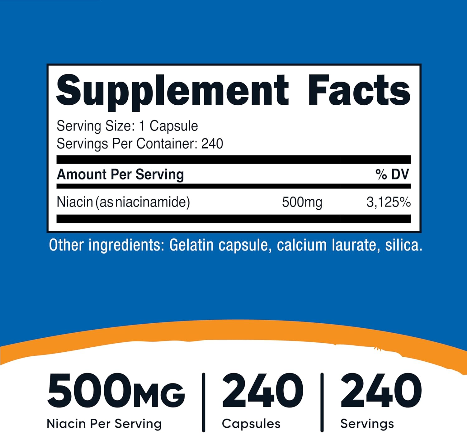 Nutricost Niacinamide (Vitamin B3) 500mg, 240 Capsules
