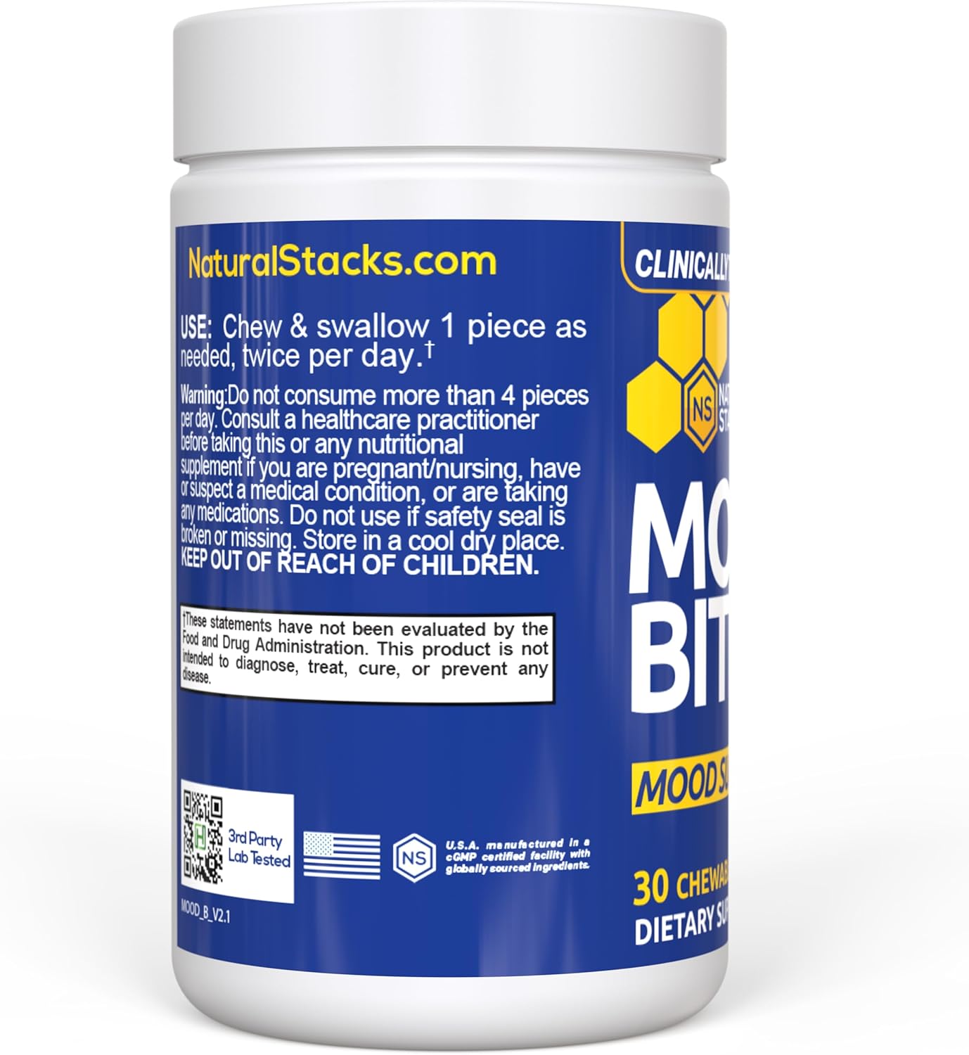 Saffron Supplement with Vitamin B3 - Mood Support Supplement - 14mg Saffron Extract & 62mg Vitamin B3 Niacin, 30 Citrus Peach Chewables