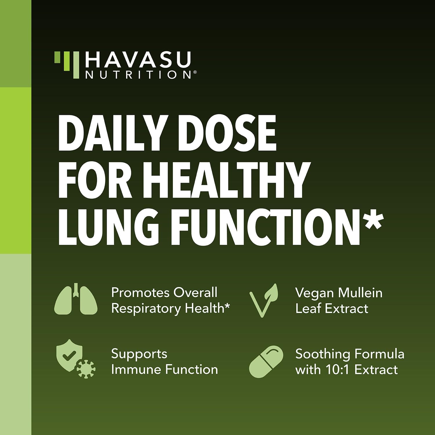 Mullein Leaf Capsules for Respiratory Health - 5000mg Extract 10:1 for Lung Support and Immune Function - 60 Count