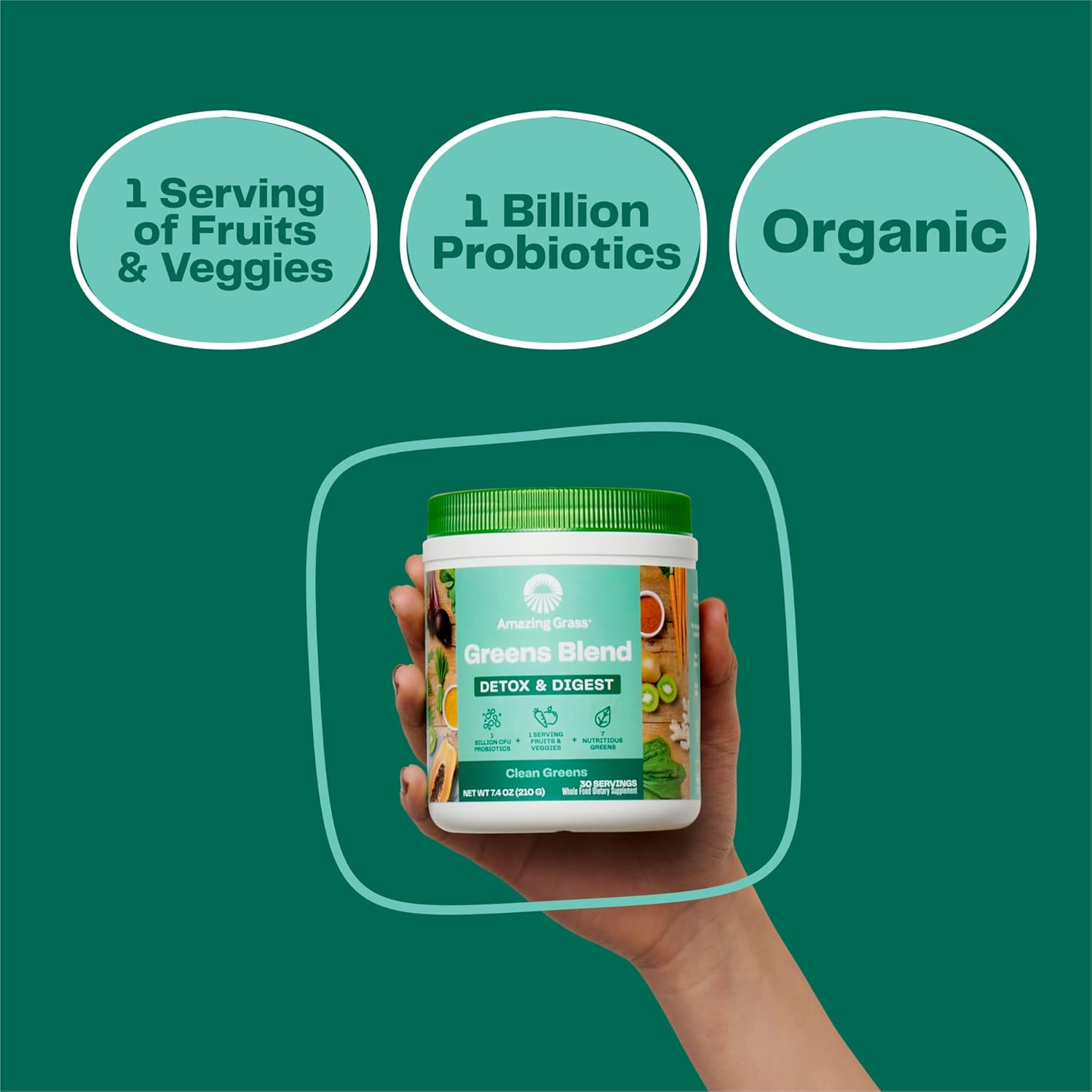 Amazing Grass Greens Superfood Detox & Digest 30 Servings (Packaging May Vary)