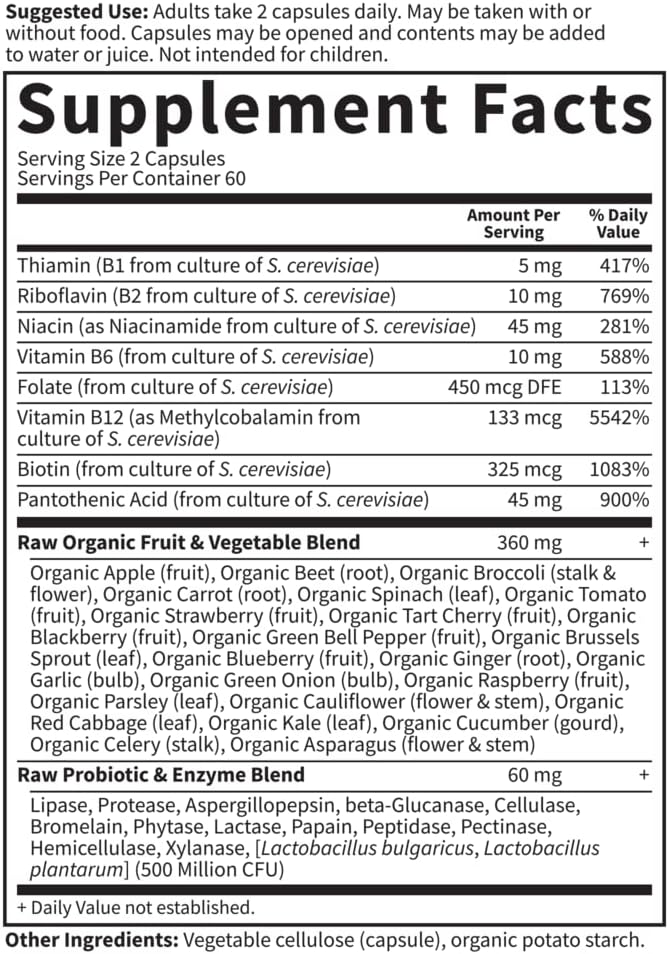 Garden of Life Vitamin B Complex, 120 Vegan Capsules