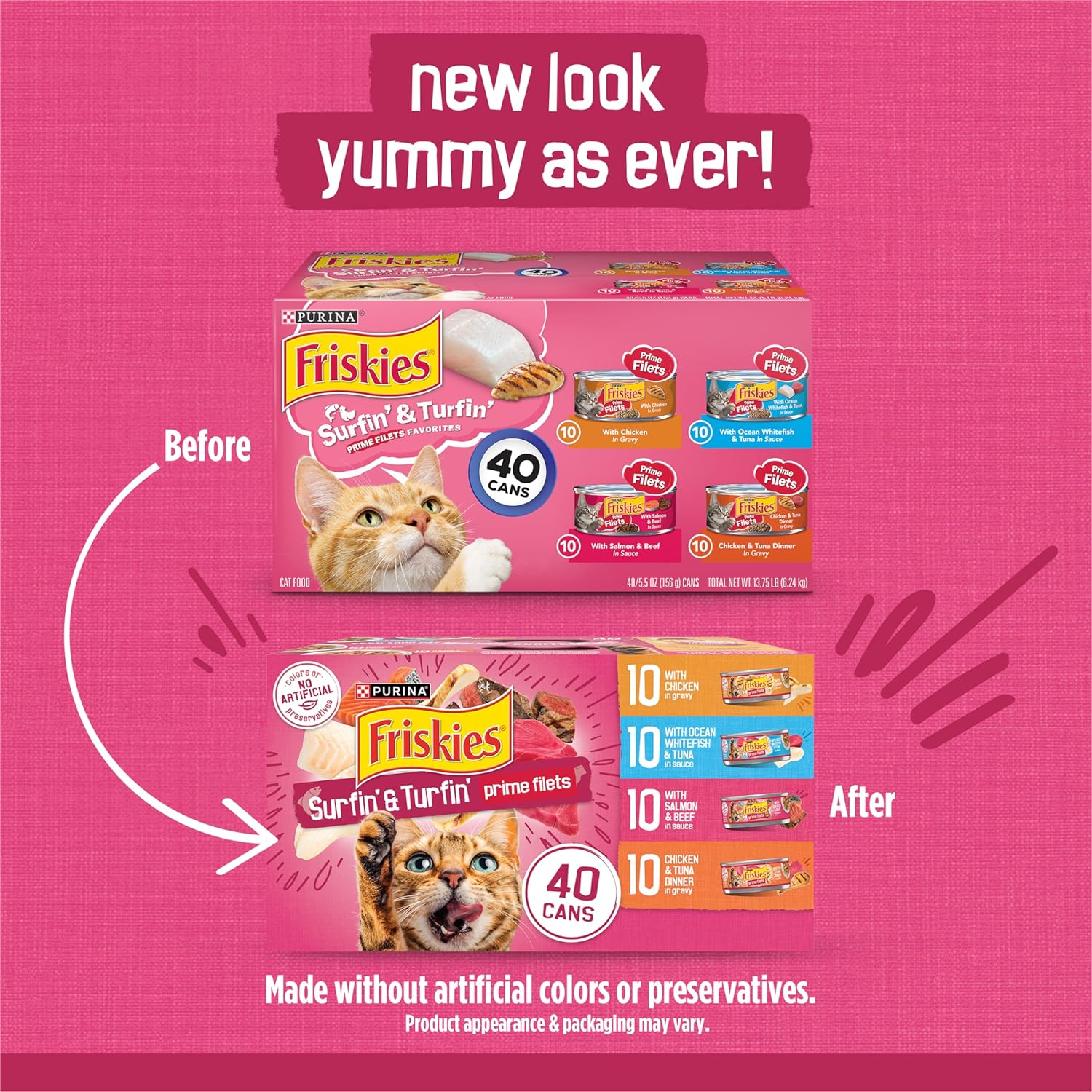 Purina Friskies Gravy Wet Cat Food Variety Pack - (Pack of 40) 5.5 oz. Cans