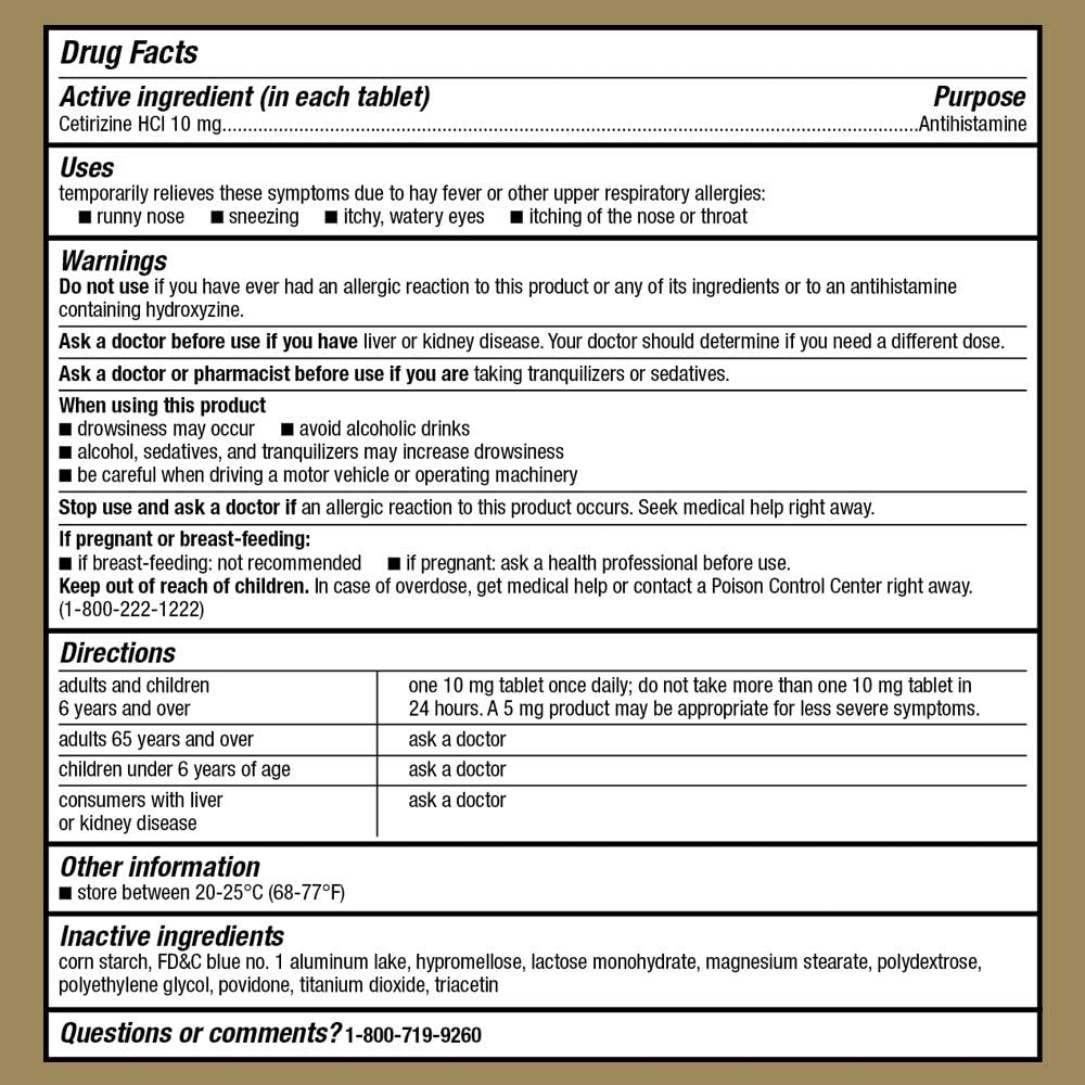 GoodSense Allergy Relief - Cetirizine Hydrochloride 10 mg Tablets - 24-Hour Antihistamine for Indoor & Outdoor Allergies, 30 Count