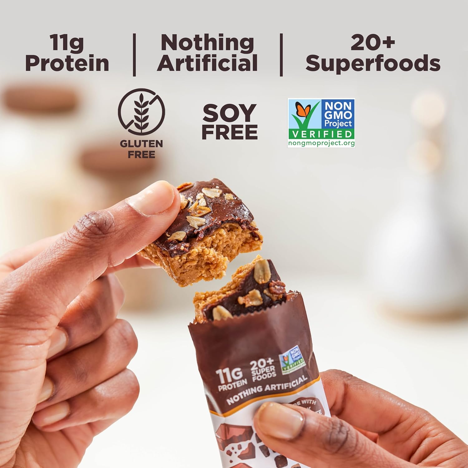 Perfect Bar Choco Crisp, Dark Chocolate Nut Butter Protein Bar, Protein Snack, 1.9 Ounce Bar, 10 Count