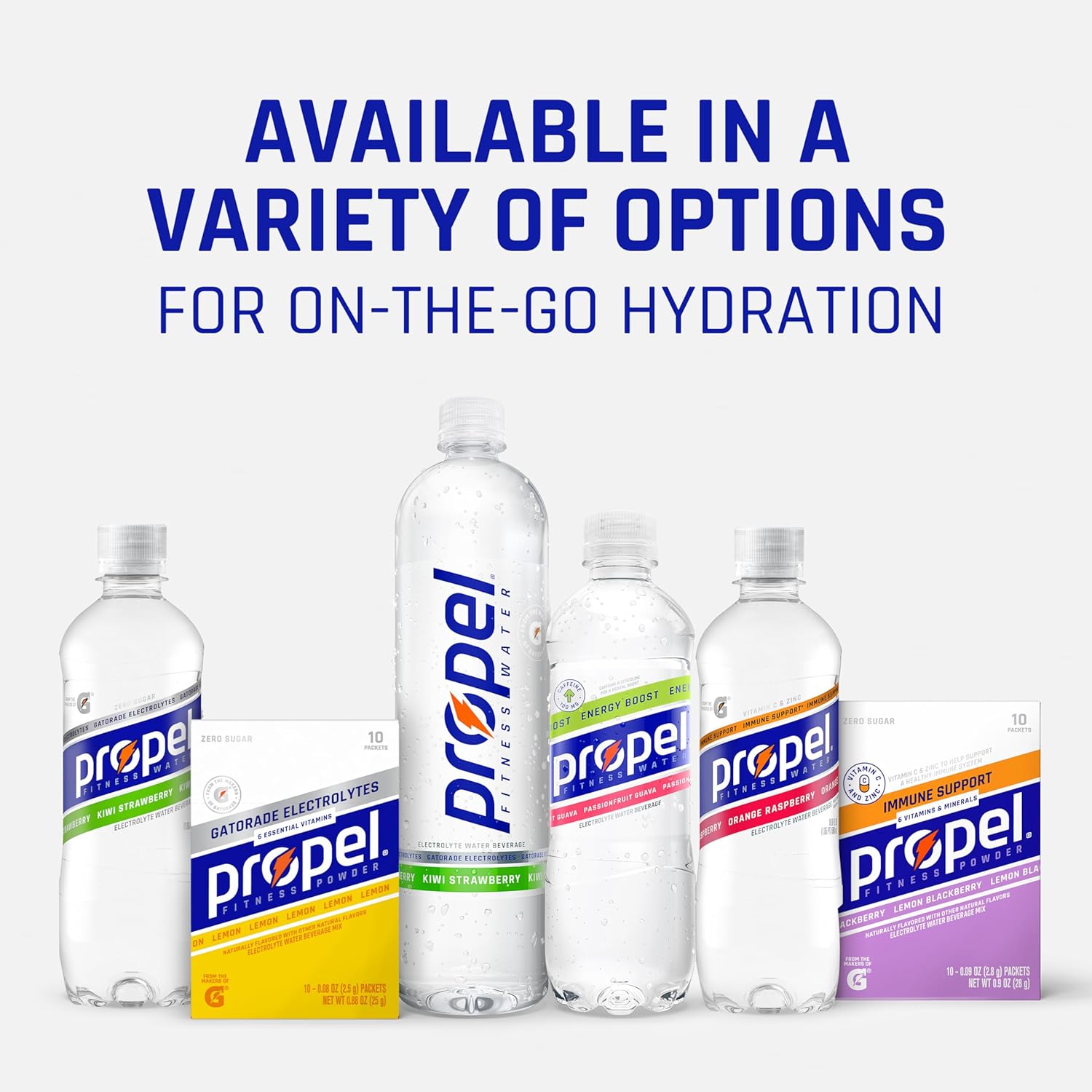 Propel Electrolyte Enhanced Water Drink Mix Powder Packets, (50 Packets)