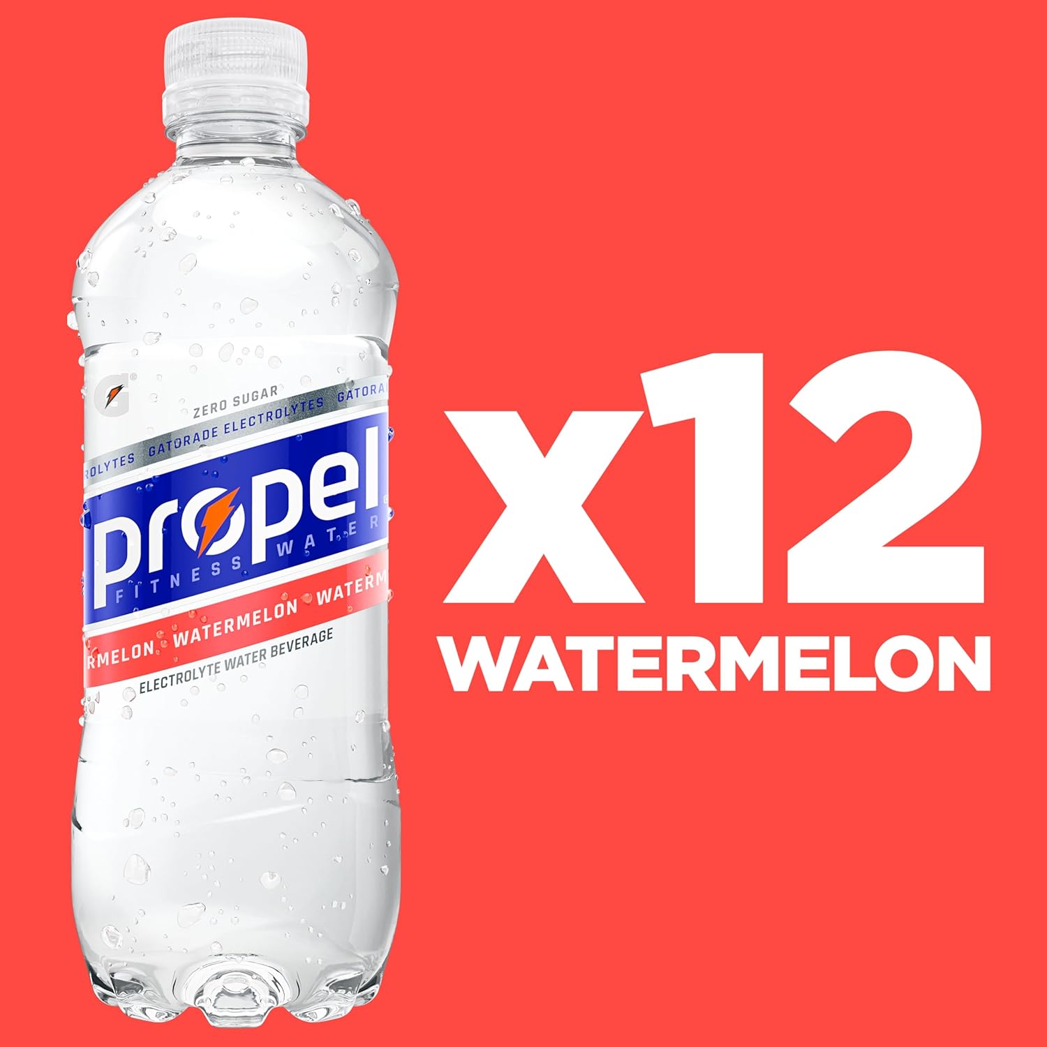 Propel Electrolyte Enhanced Water Sports Drink, Watermelon Flavored Water, 16.9 fl oz Water Bottles (12 Pack)