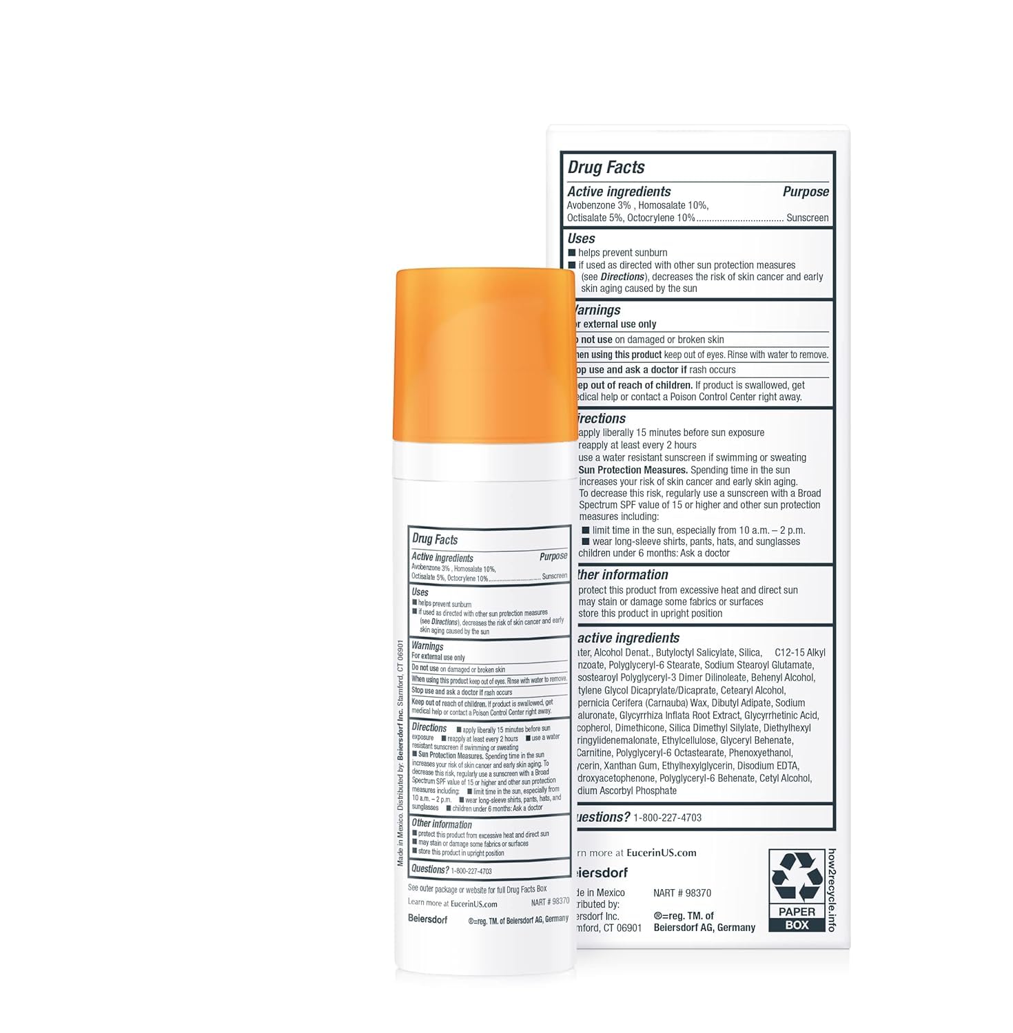 Eucerin Sun Age Defense SPF 50 Face Sunscreen Lotion with Hyaluronic Acid, 2.5 Fl Oz Bottle