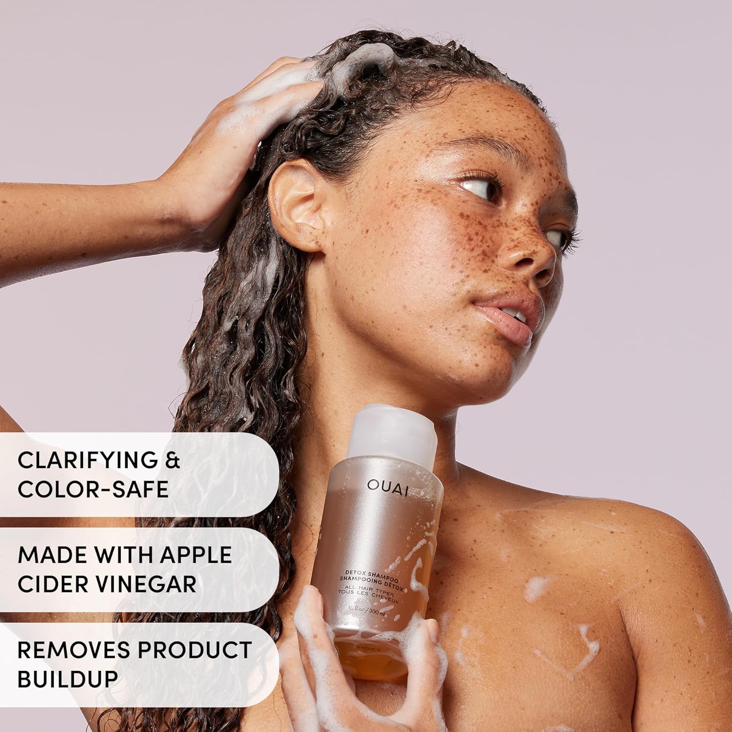 OUAI Detox Shampoo - Clarifying Shampoo for Build Up, Dirt, Oil, Product and Hard Water, (10 oz)