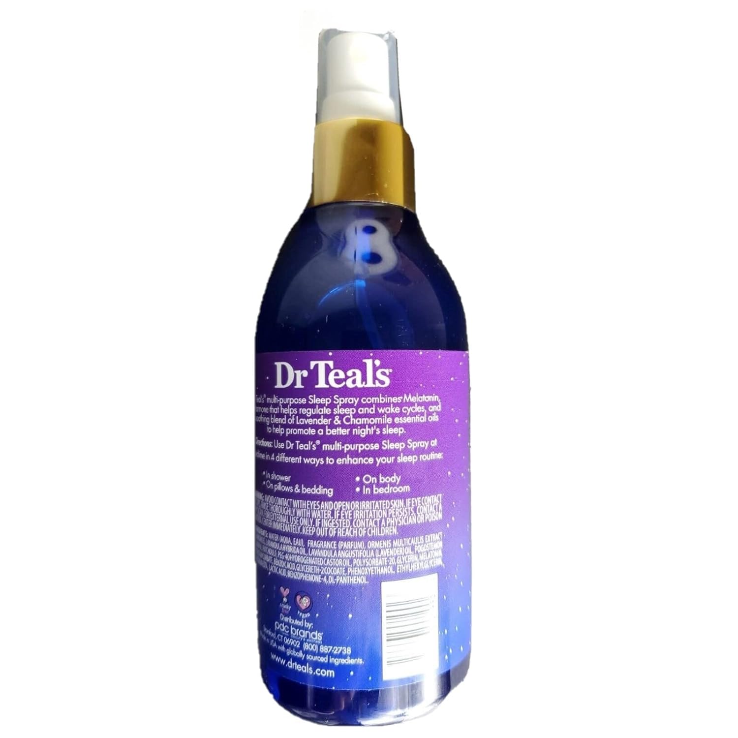 Dr Teal's Calm Blend Spray with Melatonin, Lavender & Chamomile Essential Oils, 6 fl oz (Pack of 3)