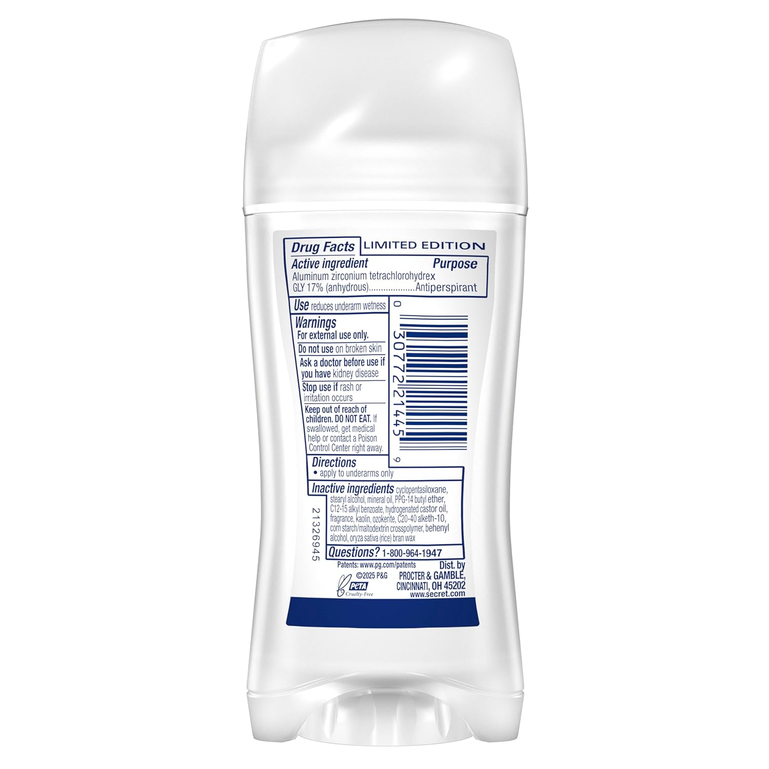 Secret Fresh Antiperspirant Deodorant for Women, 72hr Breathable Odor Protection with Pro-Hyaluronic Acid