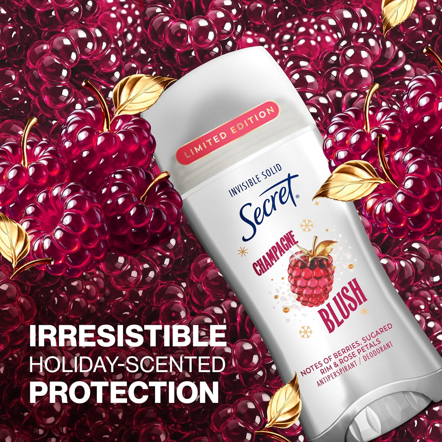 Secret Fresh Antiperspirant Deodorant for Women, 72hr Breathable Odor Protection with Pro-Hyaluronic Acid
