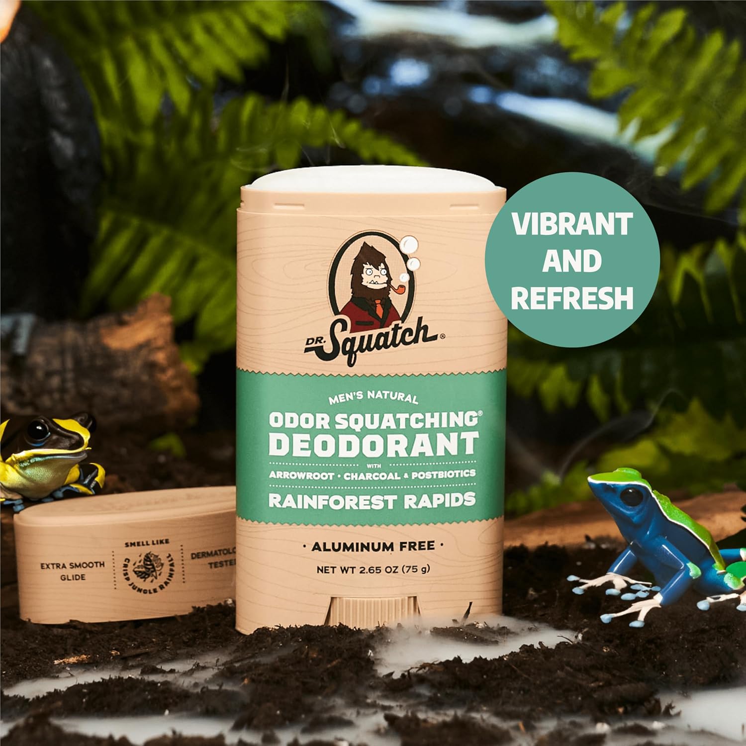 Dr. Squatch Natural Men’s Deodorant – Aluminum Free Natural Deodorant Men with Charcoal & Postbiotics for 72-Hour Odor Protection, (3-Pack)