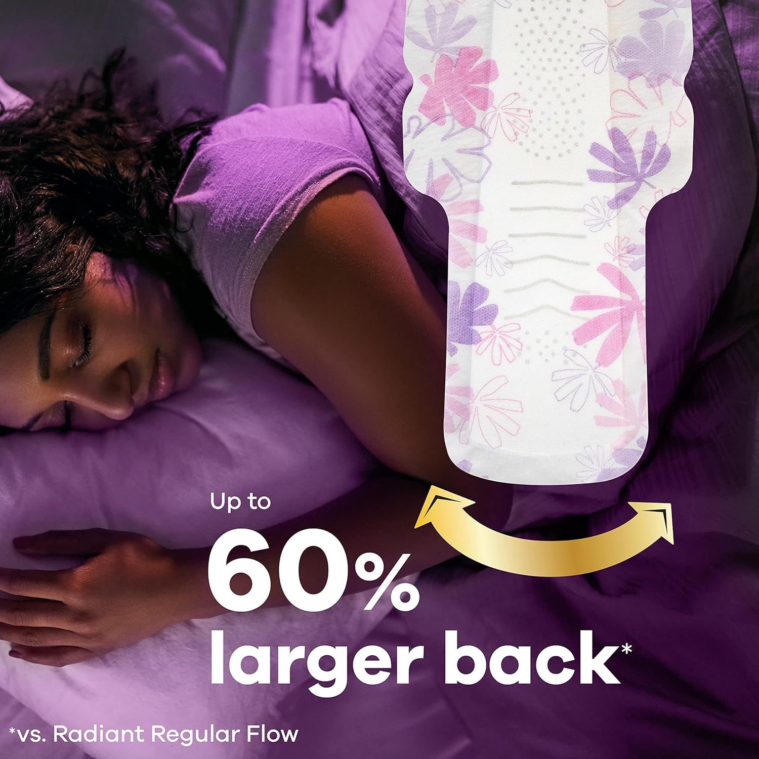 Always Radiant Feminine Pads for Women, Flexfoam Pads with Wings, Size 5, 26 Count