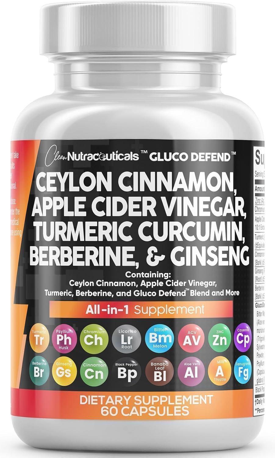 Clean Nutraceuticals Ceylon Cinnamon Capsules, Gymnema Milk Thistle Fenugreek Supplement Pills Powder for Men & Women