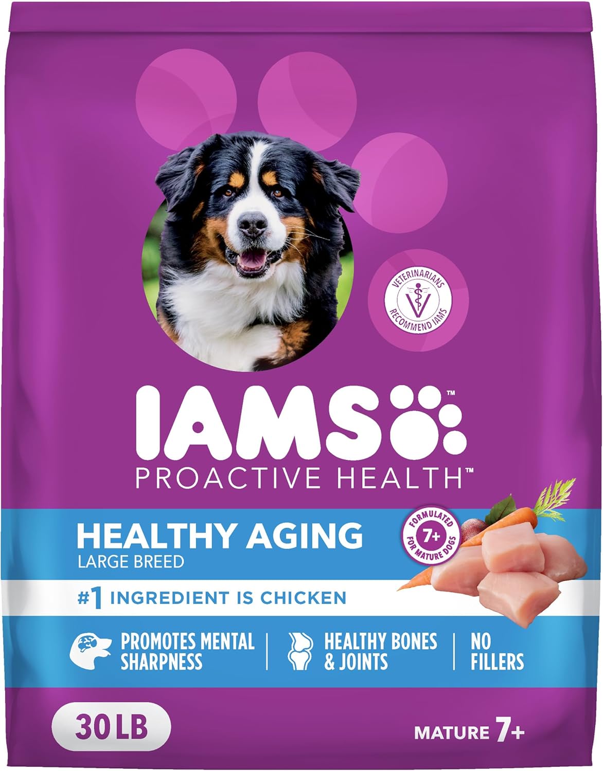 IAMS Proactive Health Healthy Aging Large Breed Dog Food for Mature and Senior Dogs, 30 lb. Bag