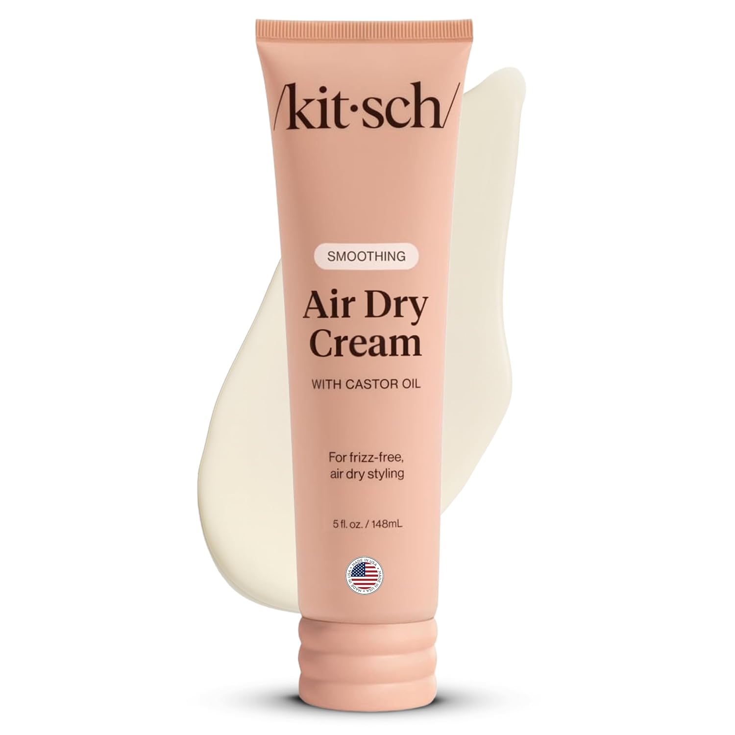 Kitsch Smoothing Air Dry Cream for Hair – Frizz Control Hair Care Product with Castor Oil & Coconut Oil, Ideal Gifts for Women – 5 oz