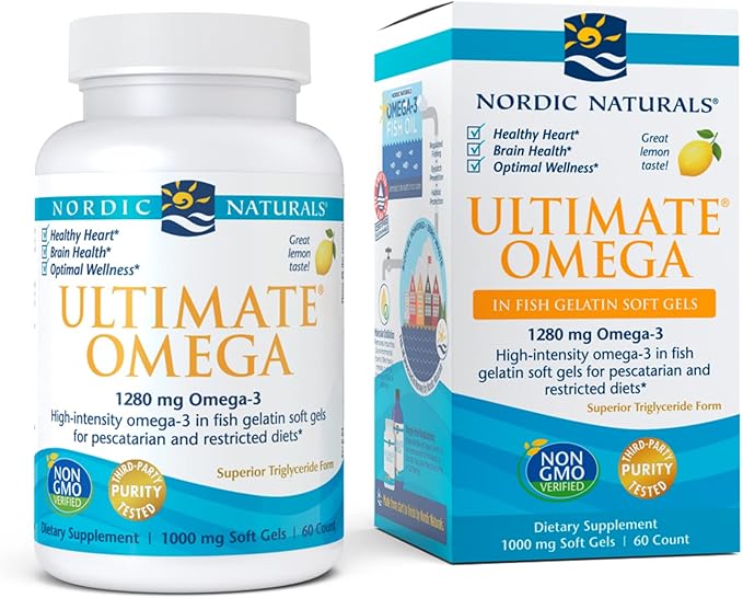 Nordic Naturals Ultimate Omega in Fish Gelatin Lemon Flavor 60 Soft Gels