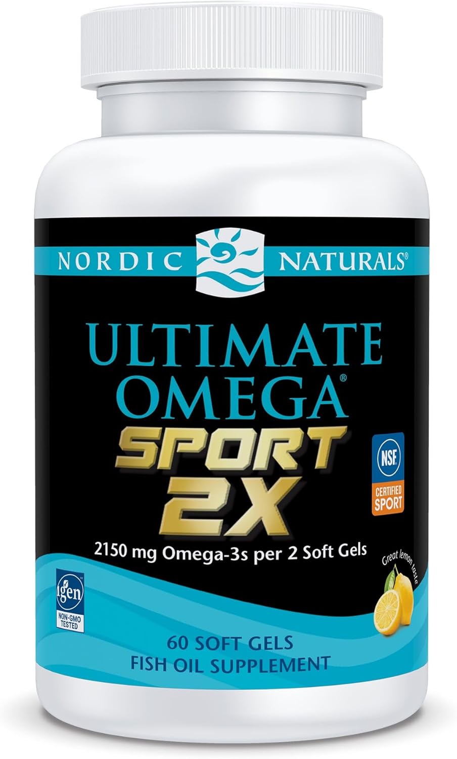 Nordic Naturals Ultimate Omega Sport 2X Lemon Flavor 60 Soft Gels