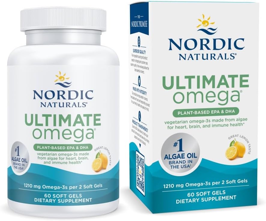 Nordic Naturals Plant Based Ultimate Omega Lemon Flavor 60 Softgels